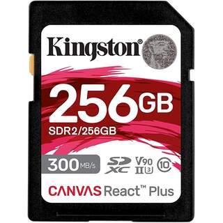 Kingston Canvas React Plus 256GB SDXC Tarjeta de memoria UHS-II 300R/260W U3 V90 para Full HD/4K/8K - SDR2/256GB