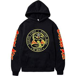 PADOLA Cobra Kai Sudadera con capucha de manga larga para hombre